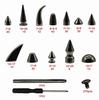 Set di Decorazioni per Giacca Punk Nera in Pelle con Borchie e Collare - 270 PZ