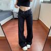 Damen Niedrig sitzende Schlagjeans Schmale Bootcut Jeanshose Lässige Amerikanische Y2K Sommerhose