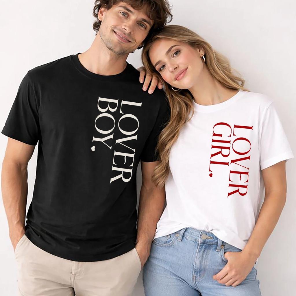 Valentine Couple T Shirt Set – Matching Valentines Gift for him & Her, Lover Boy
