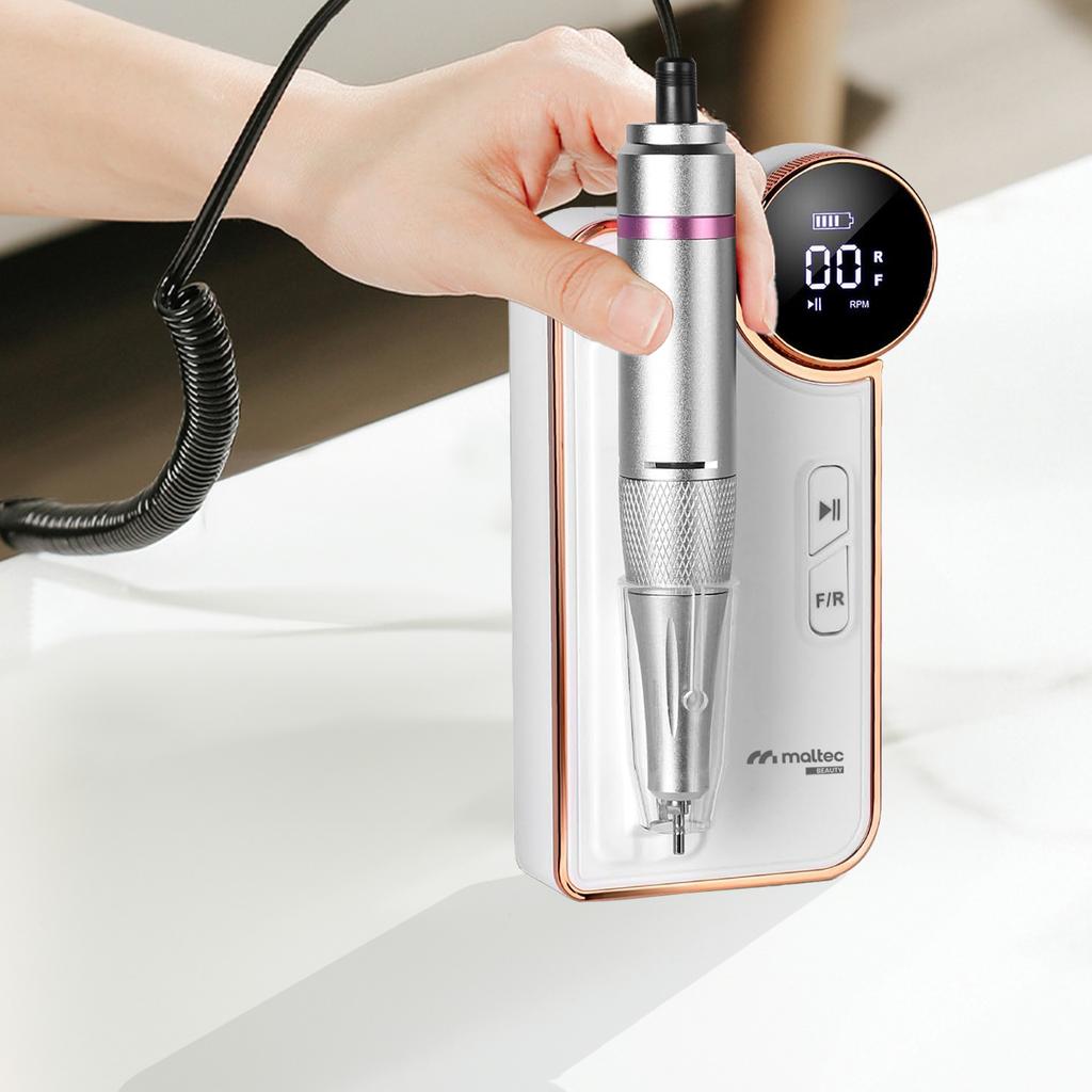 Maltec Beauty ND-6 Cordless Electric Nail Drill with Station and Bit Set