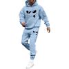 Men's Printed Hooded Sweatshirt And Sweatpants Casual Sports Suit