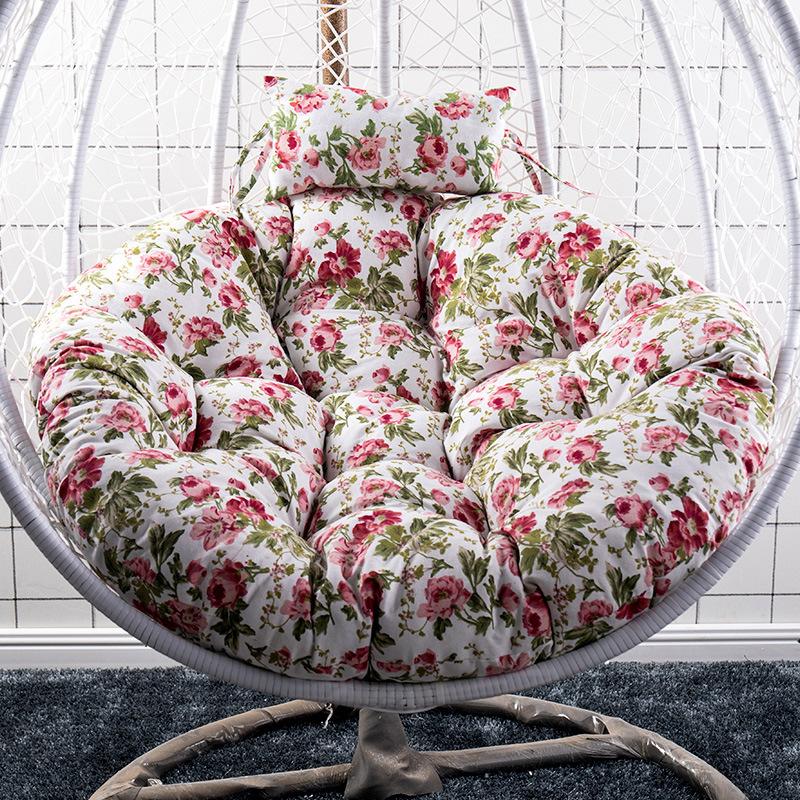 Verdickte Papasan Hängesessel Kissen Weiches Polsterkissen mit Kopfstütze für Haus Garten Innen Außen Hängesessel Schaukelsitz