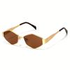 2 Pairs of Summer Women's Fashionable Glasses Retro Gold Frame Trendy Glasses Combination Polygonal Round Frame Design