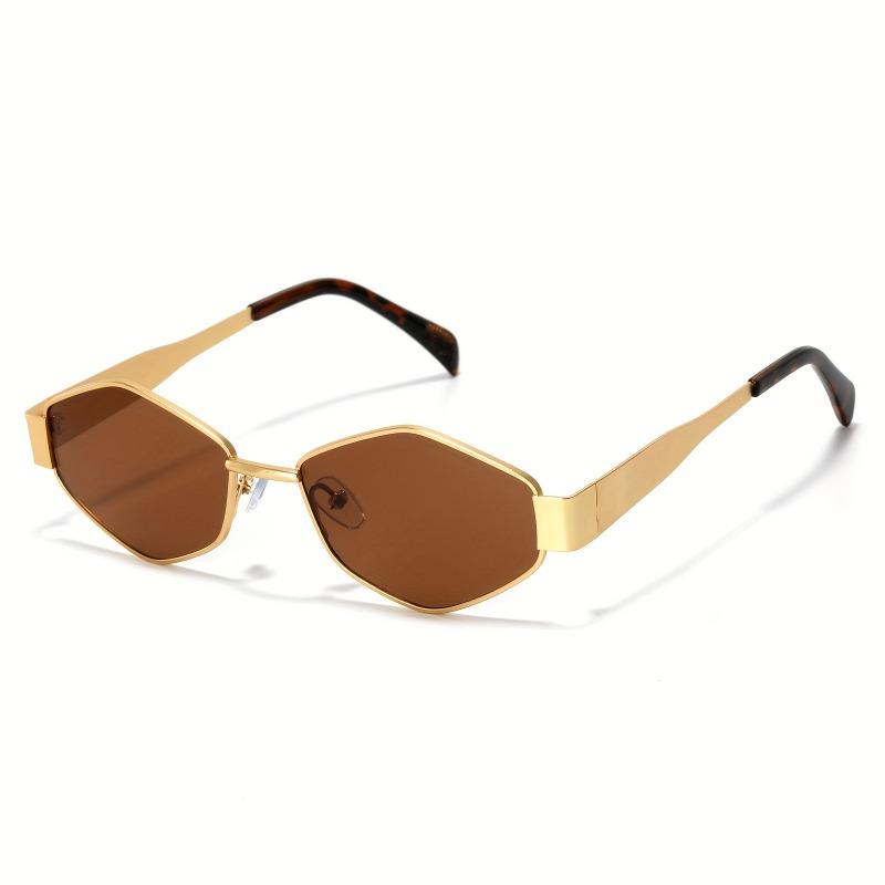 2 Pairs of Summer Women's Fashionable Glasses Retro Gold Frame Trendy Glasses Combination Polygonal Round Frame Design