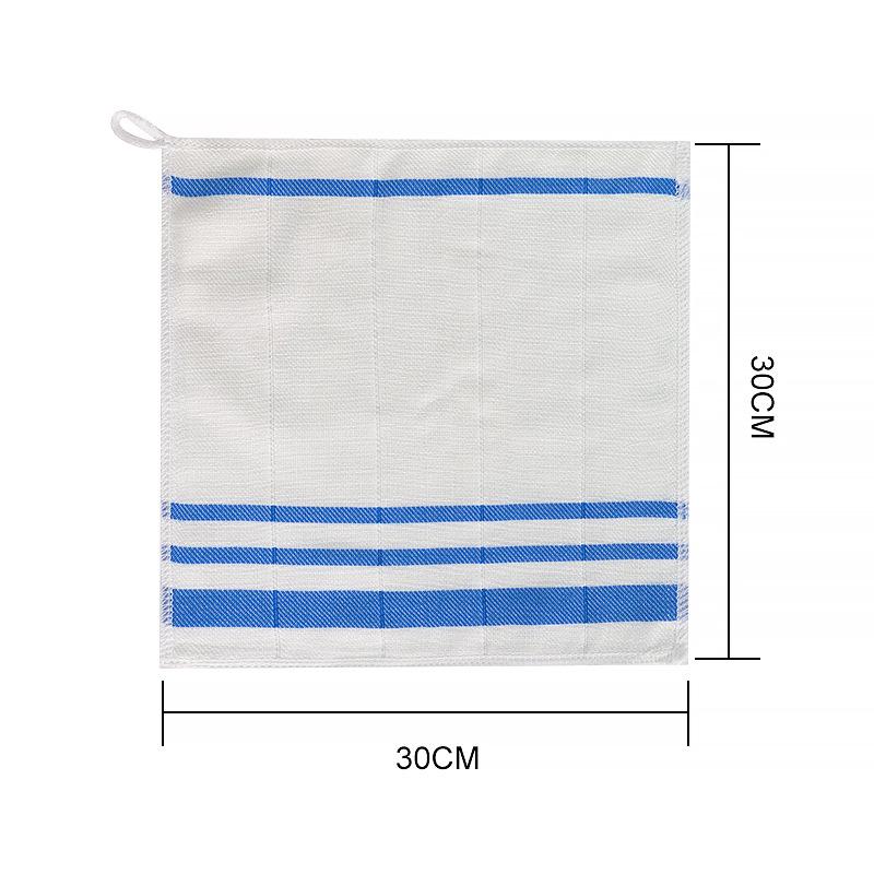 Checkered Wide Stripe Double-sided Coral Fleece Cleaning Cloth for Household Chores Bulk Package