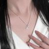 S925 Silver Feather Necklace Moissanite Pendant Simple Elegant Light Personality Collarbone Chain