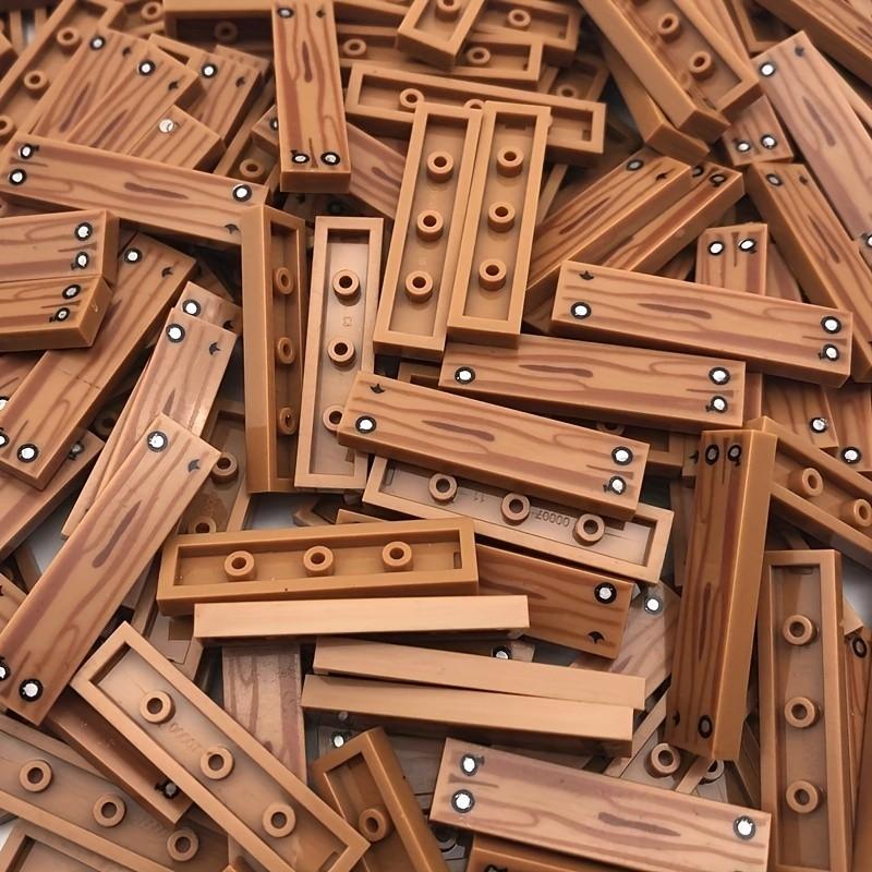 

20 шт. MOC Іграшки для сцени Маленькі будівельні блоки Аксесуари для сцени 1x4 Плоска імітація дерева з друком цвяхів Аксесуари для дерев яної дошки 20pcs