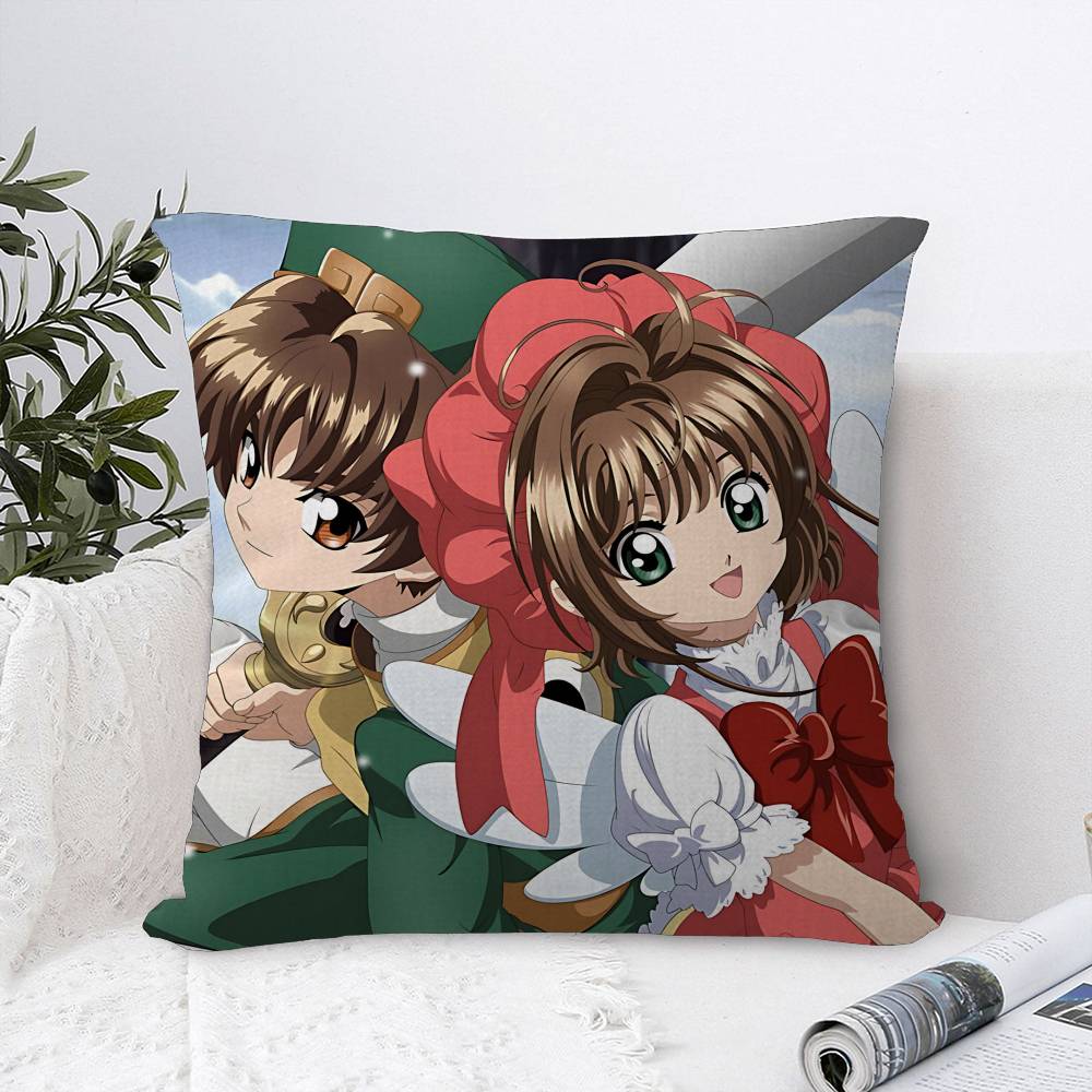 Japanese Anime C-Cardcaptor Sakura Cushion Cover Polyester Sofa Cushions Decorative Throw Pillows Home Decoration Pillowcover