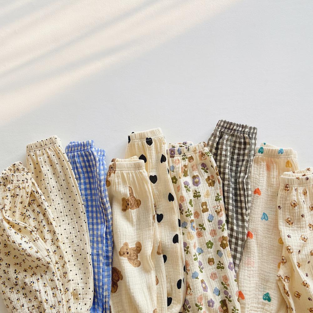 Korean-Style Baby Mosquito-Proof Cotton Gauze Lantern Pants for Spring/Summer 2025 - Unisex, Thin, Loose Harem Fit