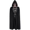 Płaszcz Gotycki Średniowieczny Retro z Kapturem Dwuwarstwowym i Futrzanym Kołnierzem