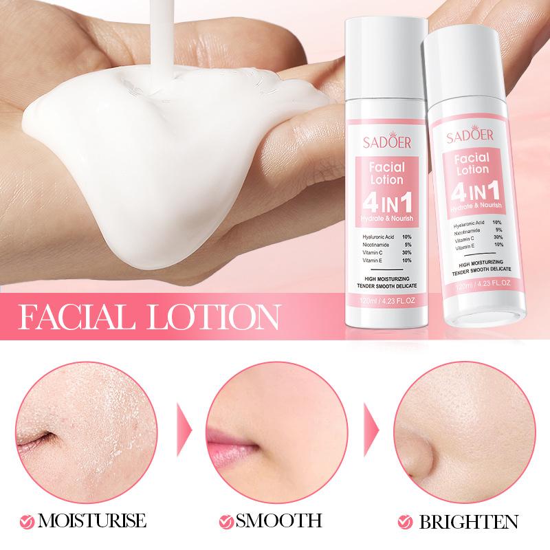 Four-in-one Multi-effect Lotion 120ml SADOER Hydrating and Moisturizing Skin Water Milk