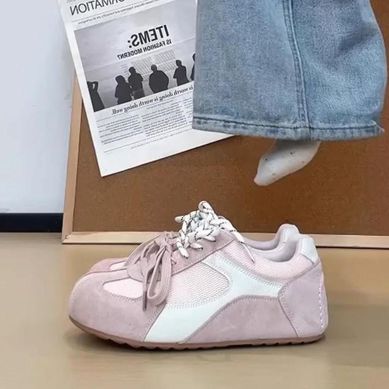 Korean niche retro German training shoes women's spring new flat bottom inner heightening board shoes casual sports Forrest Gump shoes