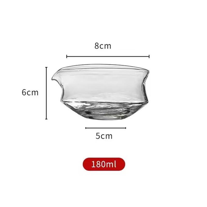 Japanese style Tea Ceremony Glass Tea Cup Heat Resistant Hammer Patterned High Borosilicate Glass Fair Cup Tea Pitcher Chahai 180ml