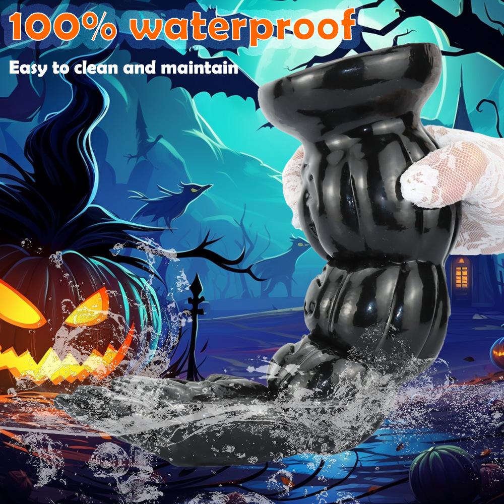 Black PVC Anal Masturbator Set Butt Plug Anal Beads Dildo for Men Women