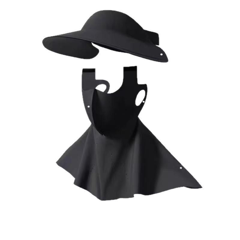Banxia's same model full-face mask for sun protection, UV protection, and sunshade for women, made of ice silk and black vinyl, integrated with a