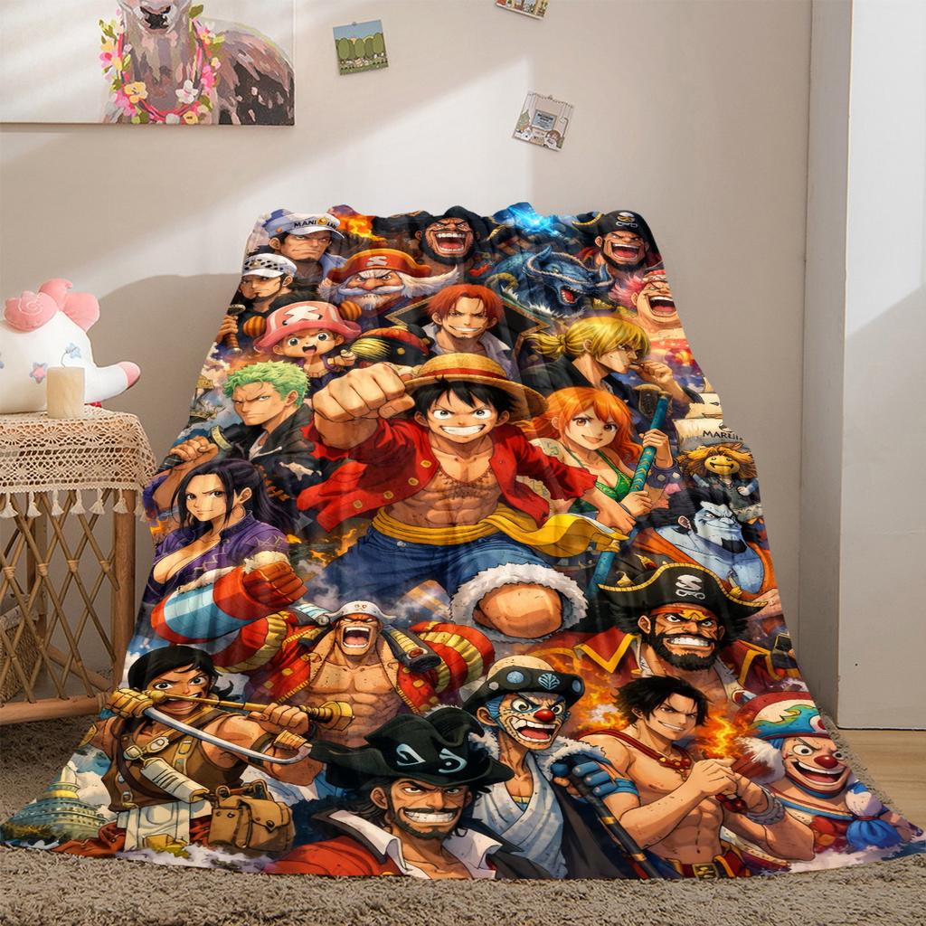 Anime One Piece Luxury Flannel Lightweight Blanket Home Decor Sofa Bed Travel Cover Family Gift LXR131