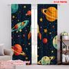 2D Flat Printing 2pcs Window Curtains Cubes Curtains - Girls Kids Rainbow Versatile Polyester,Without Electricity Birthday Party