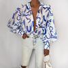 Elegant Semi-Transparant Shirt met revers & Lantaarnmouwen - Perfect voor Lente & Herfst
