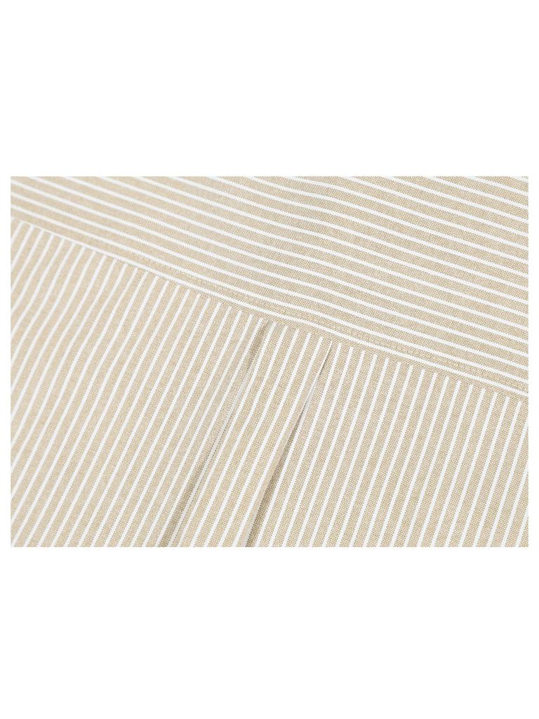 GUBIN Lettering Sleeve Striped Shirt - Beige