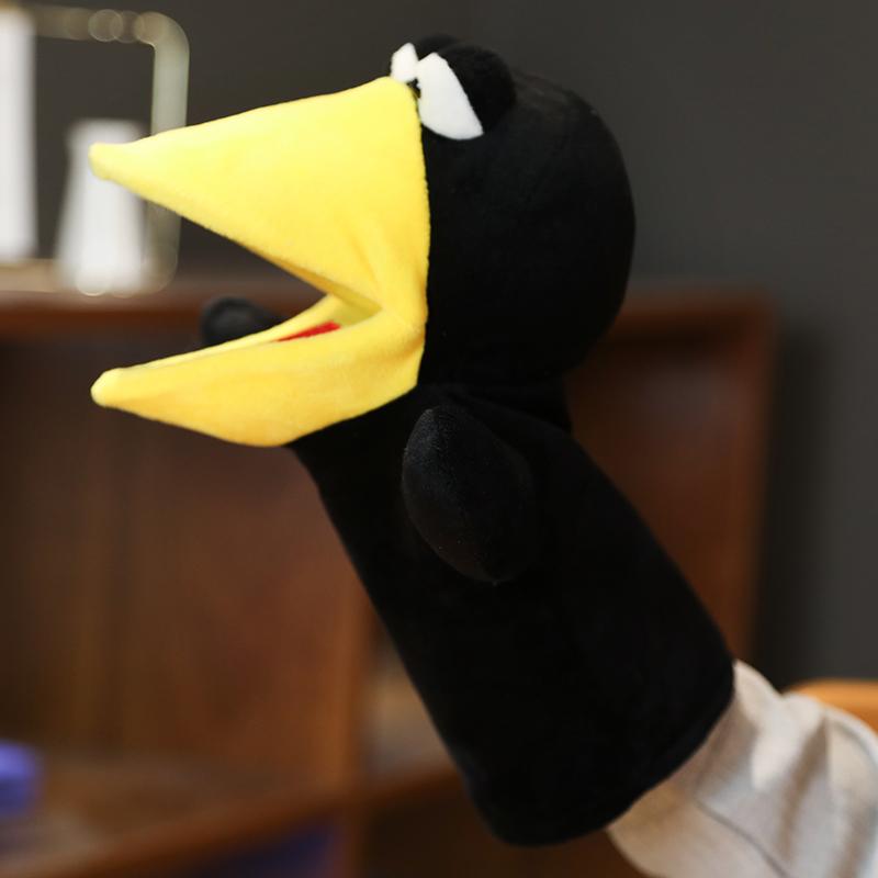 25cm Fox Crow Baby Hand Puppet Plush Toy Cartoon Role Play Tell Story Cloth Doll Educational Toys for Children Kids