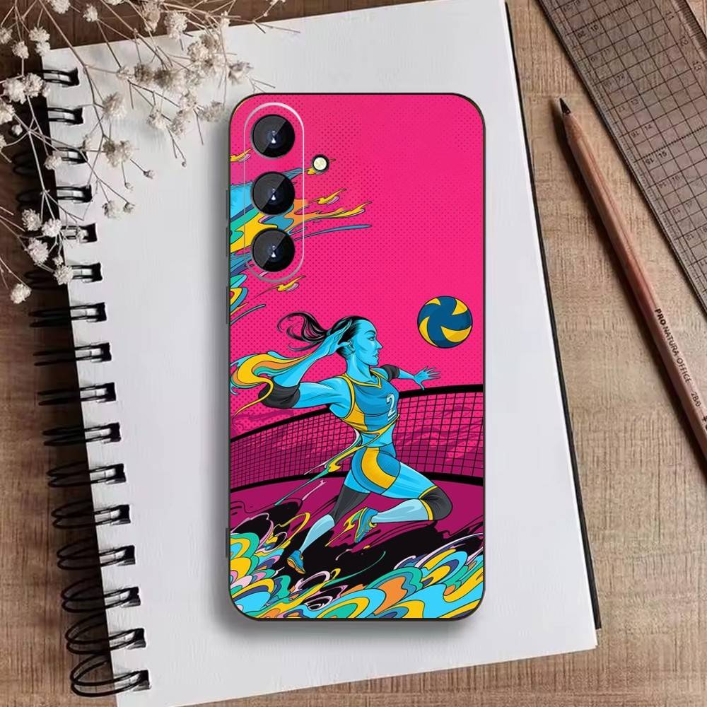 Painted volleyball (9) Phone Case For Samsung Galaxy A73,A72,A71,A70,A52,A51 Others Soft Black Cover