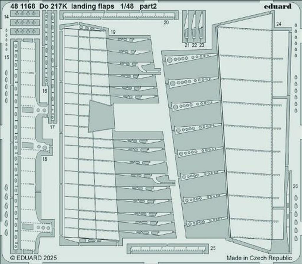 Eduard 1/48 Do217K Landing Flaps (for ICM) Plastic Model Parts EDU481168 (Airplane)