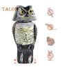 Uglelokkefugl med roterende hode, naturlig avskrekkende uglefigur, hagebeskytter, fugleskremselugle for hager, terrasser, balkonger