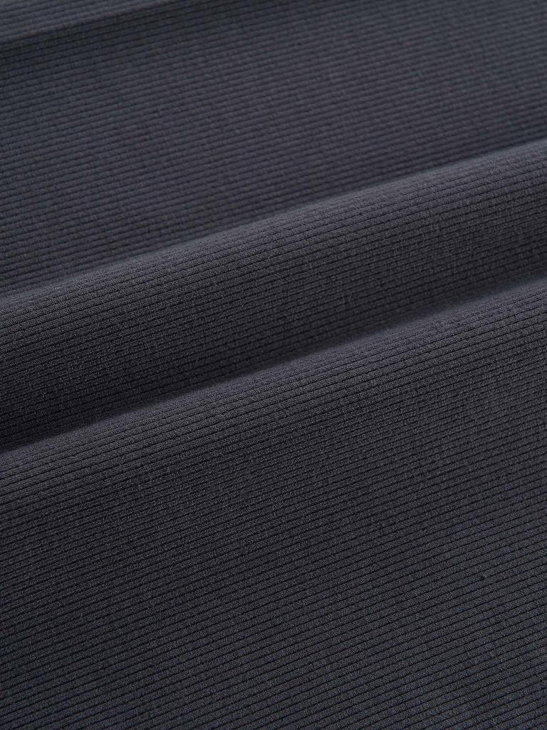 Obeleu Foldable Ribbed Straight Pants - Dark Gray