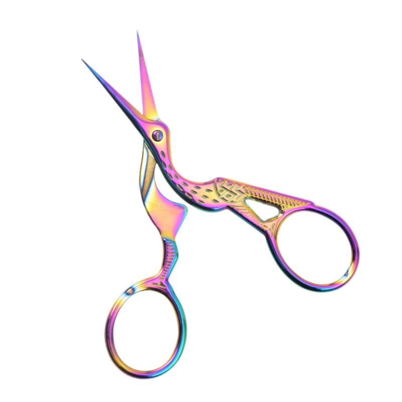 Embroidery Scissors Rainbow Stork Clipper Stainless Steel Small Craft Dressmaker Shears for Sewing 95X45cm Multiple Colors