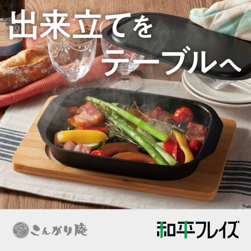 Wahei Freiz Grill Pan, Square, 17 X 22 Cm, Utilizes Fish Grill for Grilling, Steaming, and Reheating, Includes Lid and Base, MD-0091