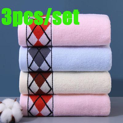 3pcs/set Cotton Towels for Adult Children Household Use  Soft Skin Care Absorbent Facial Towels  Gifts Bathroom Supplies