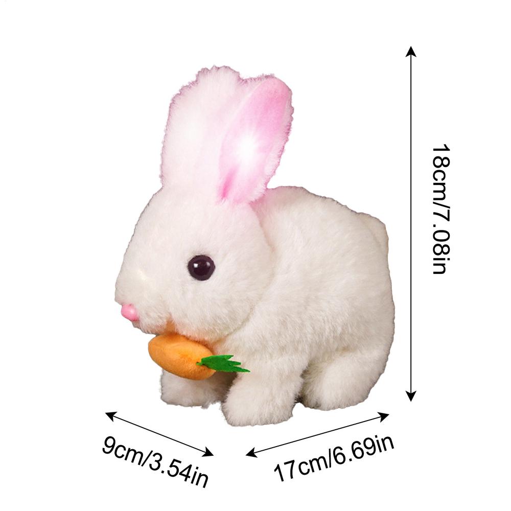 Electronic Simulated Rabbit Toy Bunny Doll Interactive Plush Figures Hopping Robotic Animal Jumping Toys Birthday Gifts For Kids