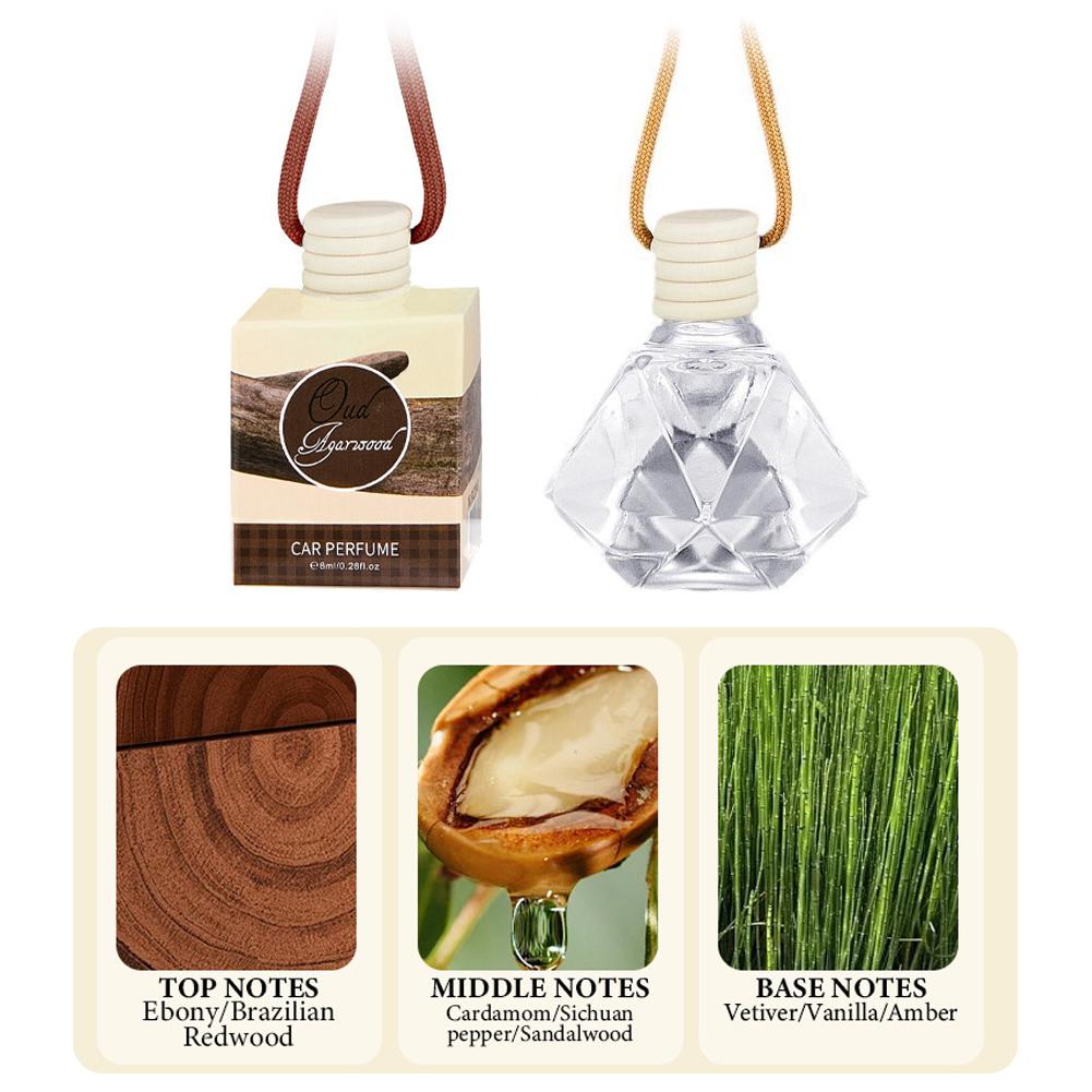 Long Lasting Fragrance Suitable Car Hanging Air Freshener Bottle for Car Home Office Bathroom Bedroom Car Interior Aromatherapy
