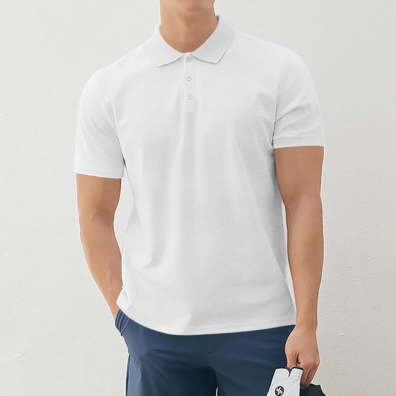 POLO Cămașă Bărbați Tricou cu mânecă scurtă Vară Transfrontalier Culoare solidă Rever Respirabil Top pentru bărbați