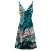 Ladies Slim Printed  Buckle Shoulder Strap Ruffled Sling Dress