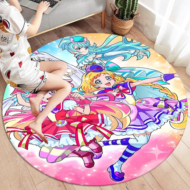 WonderfulPrecur,Winx Club Round Area Rug,Carpet Rug for Living Room Bedroom Sofa Playroom Decor,Non-slip Floor Mat