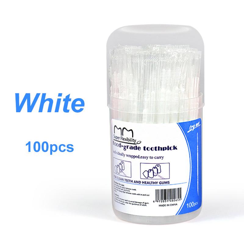 Doppelendiges zahnförmiges Zahnseide Einweg-Kunststoff-Zahnstocher Zahnseide Interdentalbürste Mundreinigung Pflegeinstrument