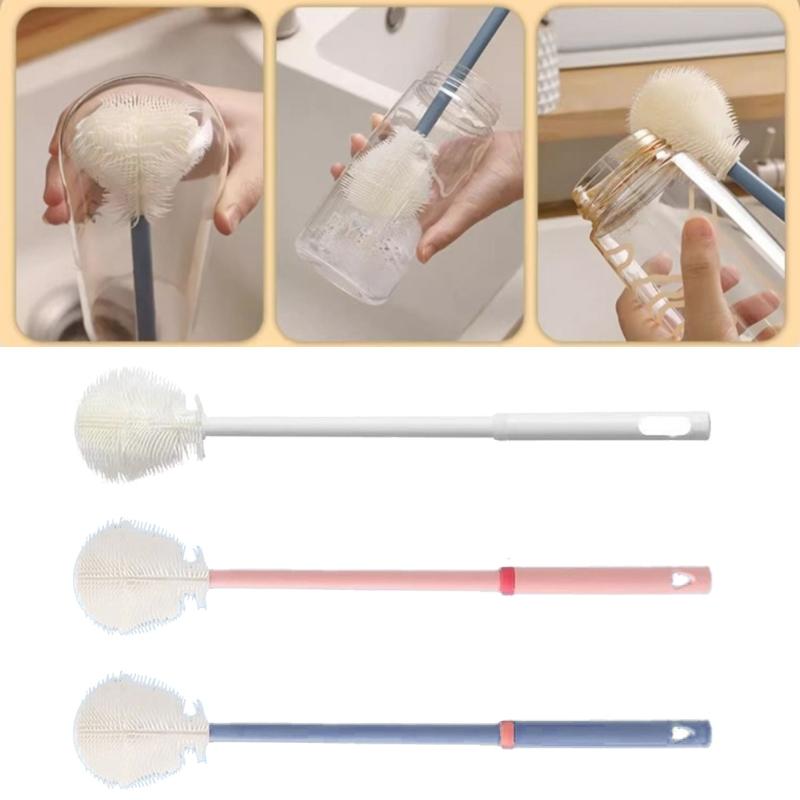 Flexible Reach Cleaning Tool For Blender Base Juice Machine Crevices Gentle On Surfaces Brush with AntiSlip Long Handle
