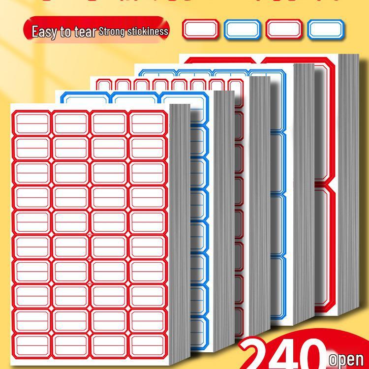 Waterproof Self-Adhesive Name Stickers - Large Opening, Easy to Write, Perfect for Office and Household Use