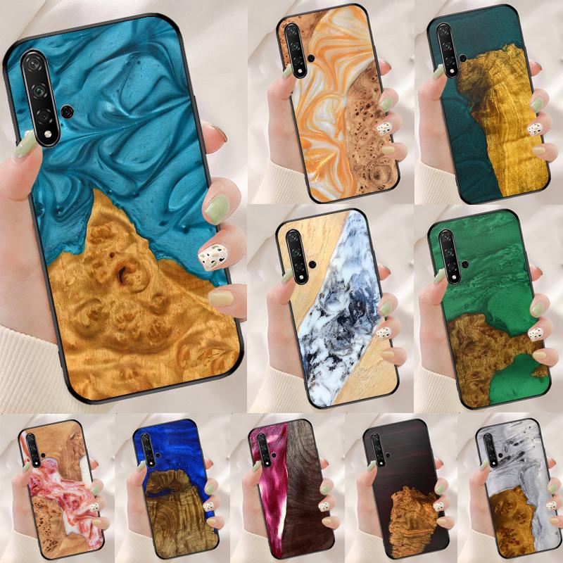Resin Wood For Huawei Nova 12s 12i 11i 7i 8i 9 10 SE Y91 Y90 Y60 Y70 Y72 Y61 P60 Pro P30 P40 Lite Case