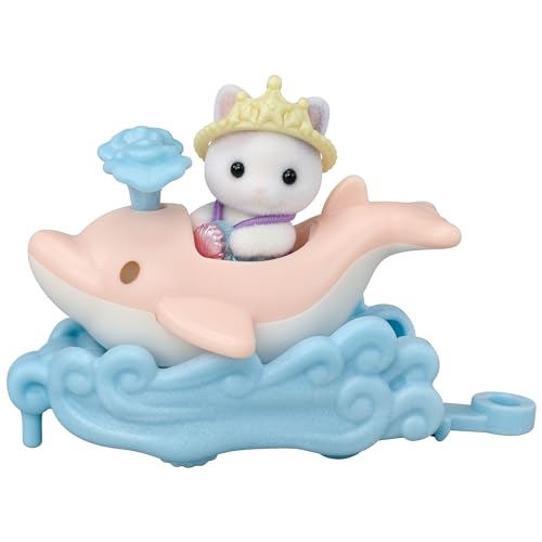 Sylvanian Families Amusement Park Vehicle Set - Boat & Dolphin - Ko-80 ST Mark Certified, Ages 3 and Up, Toy Dollhouse, Sylvanian Families, Epoch