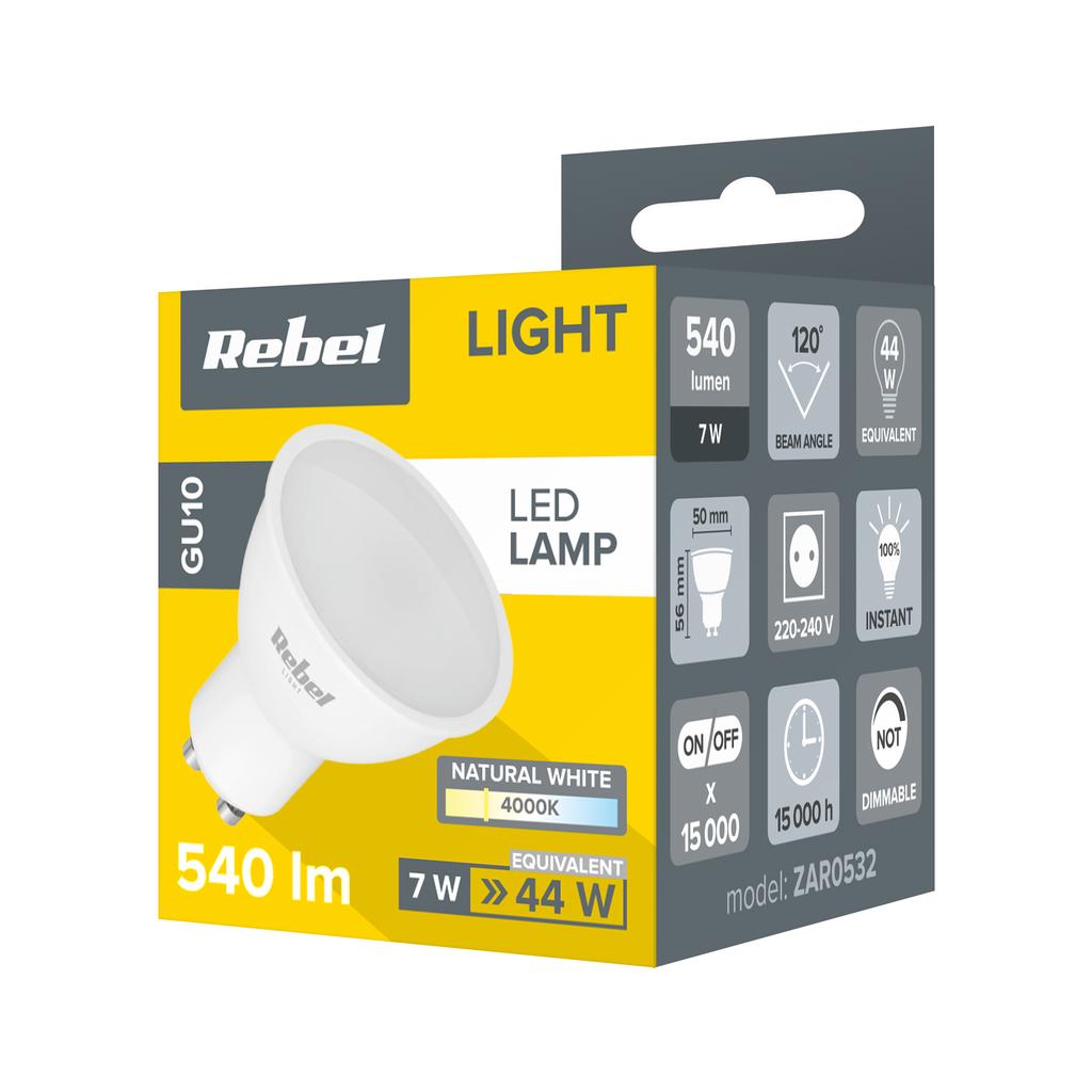 LED-Lampenbirne 7W GU10 4000K 230V Rebel