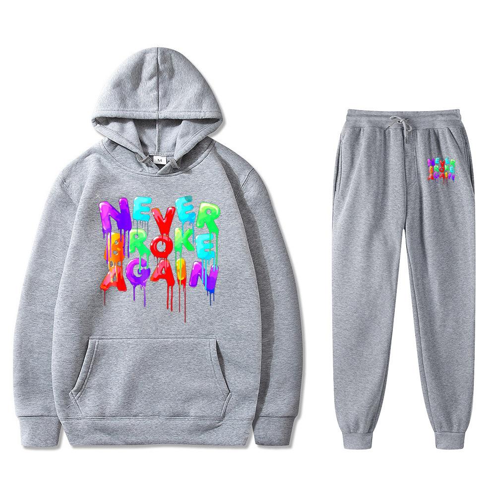 Youngboy Never Broke Again Mikina 2dílné sady Tepláková souprava Módní Hip Hopová souprava Tepláky Muži Ženy Mikiny s kapucí Sportovní kalhoty