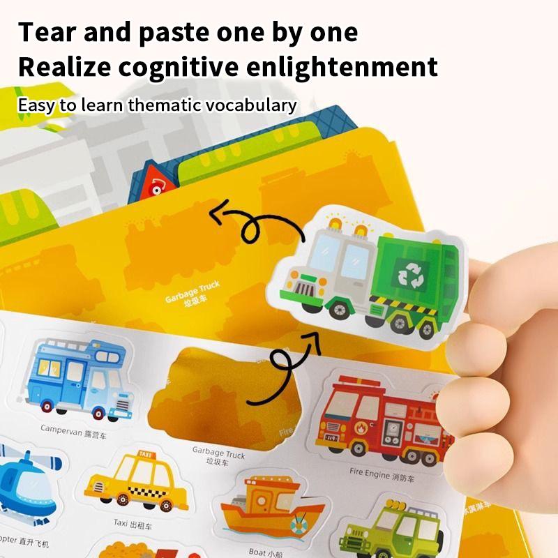 Kids Road Trip Book - Reusable Jelly Stickers, Toddler Activity Fun, Great Companion for Car & Airplane Journeys.