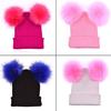 Women Fashion Knitted Faux Fur Ball Pom Pom Cute Lady Beanie Hat Warm Cap Gift