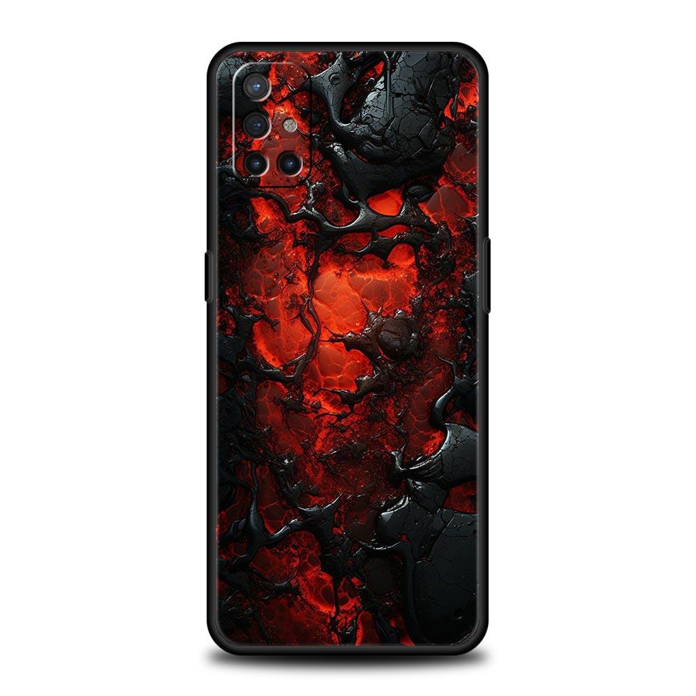 Phone Case For Oneplus 13R 13 12 10T 11 R10 Nord N100 N200 N10 9 9R CE 2 3 Z Pro Lite 5G Soft TPU Cover Black Red Ripple Art Bag