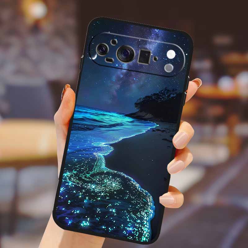 For Google Pixel 10 Pro XL Cover Silicone TPU Phone Case for Pixel10 Pro XL Flowers Gift Para Black Back Soft Protective Capas