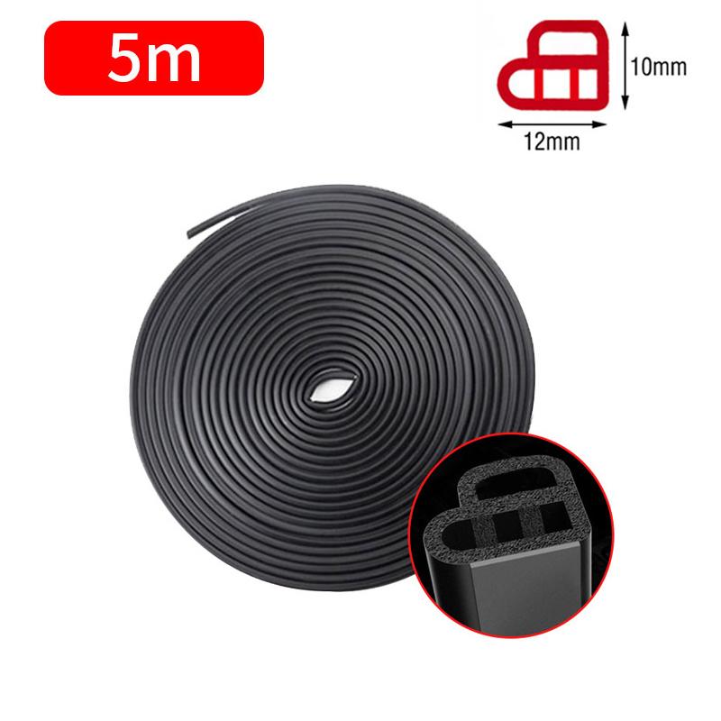 

5/25m Universal Car Door Rubber Seal Strips Auto Double Layer Sealing Stickers Sound Insulation For Car Door Trunk SUV