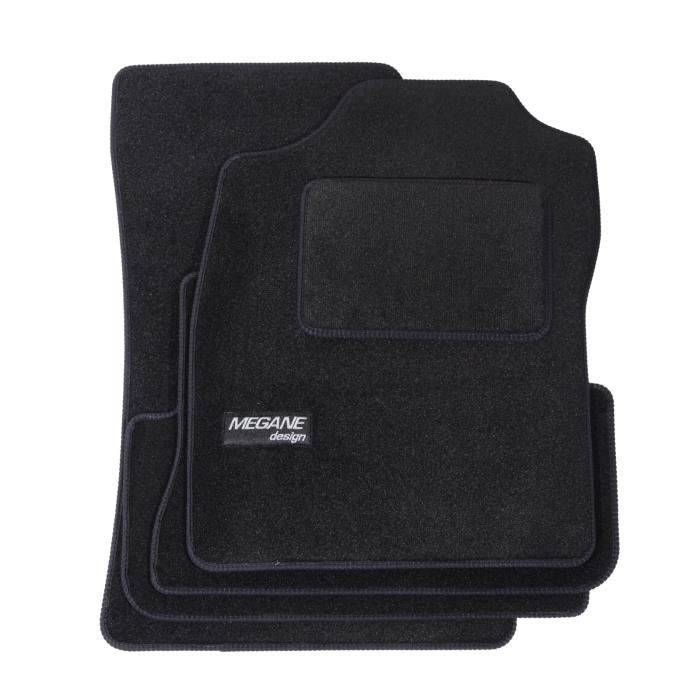 Tapis De Sol - J&J AUTOMOTIVE - Renault Megane 1995-2003 - Velours Noir - Imperméable - Antidérapant