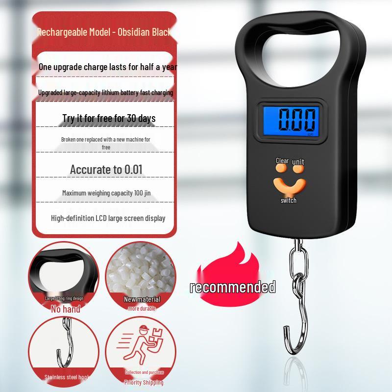 High-Precision Rechargeable 50kg Portable Handheld Electronic Scale